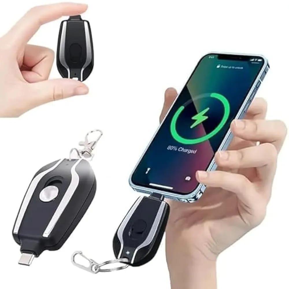 Fast Charging Keychain Power Bank – Portable Mini Charger USB Black Pakistan