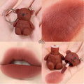 1PC Korean Bear Key Chain Matte Lipgloss Waterproof Long Lasting Lip Glaze for Women
