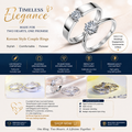Korean Style Single Diamond Couple Wedding Silver Rings